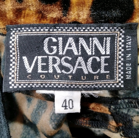 Gianni Versace Couture Vintage Leopard Print Velvet Dress - Picture 7 of 10